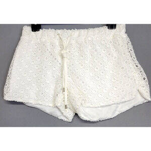 Ci Sono Shorts Womens Small Crochet Lace Lined Drawstring Summer Beach Casual